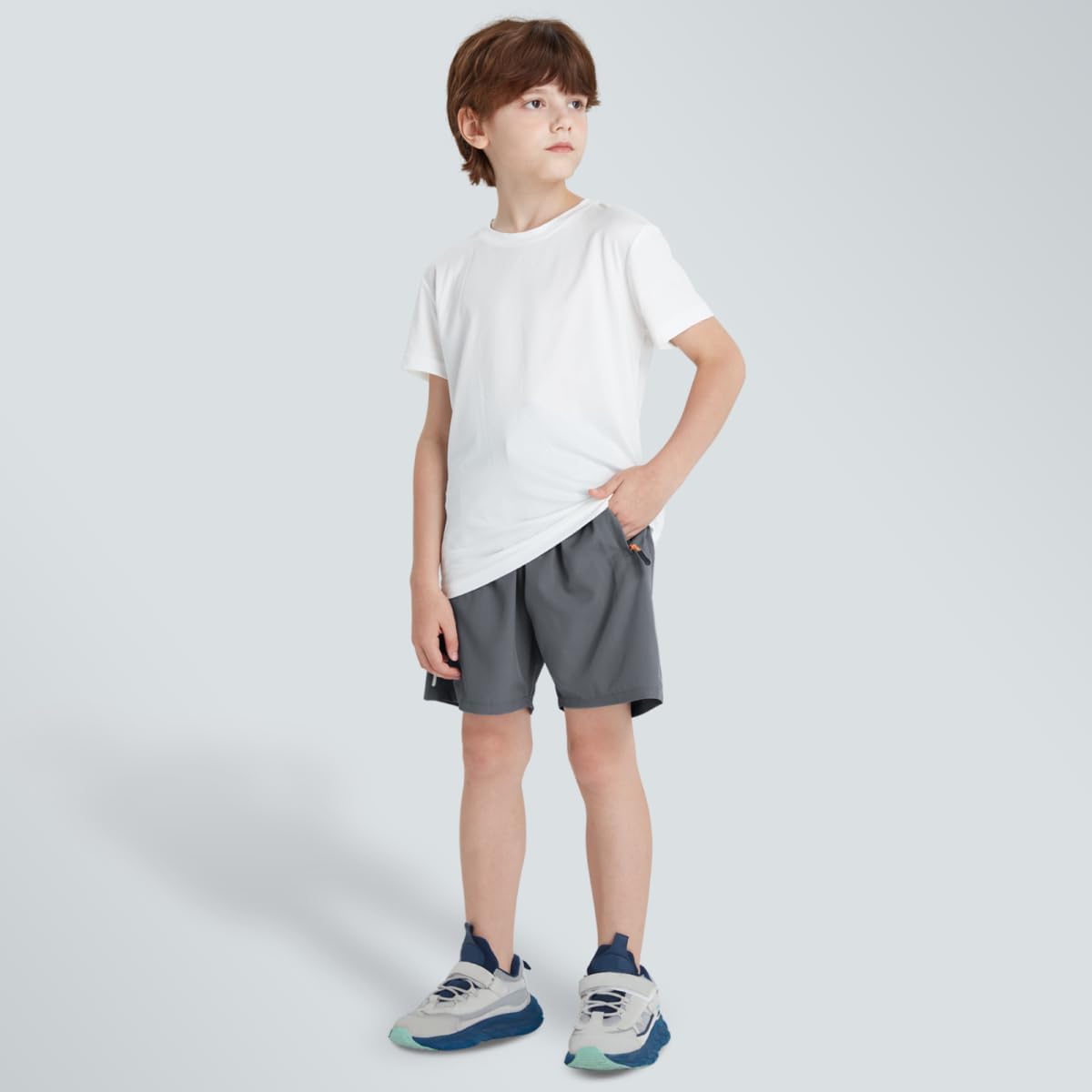 Thumbnail 2 de ANHDM Boys Shorts: Quick Dry Athletic Running Shorts with Zipper Pockets