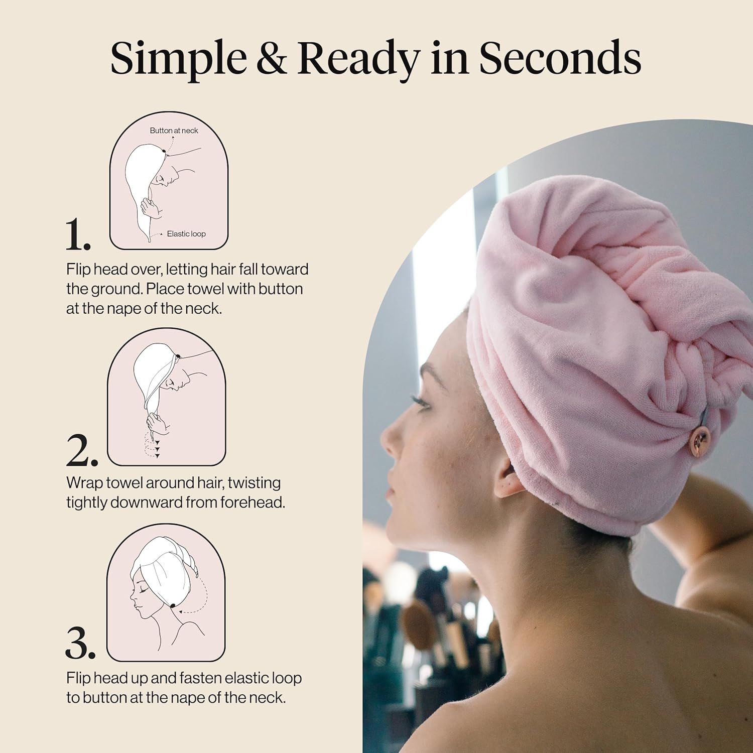 Thumbnail 6 de Kitsch Microfiber Hair Towel Wrap for Women – Ultra Absorbent, Anti-Frizz & Quick-Dry