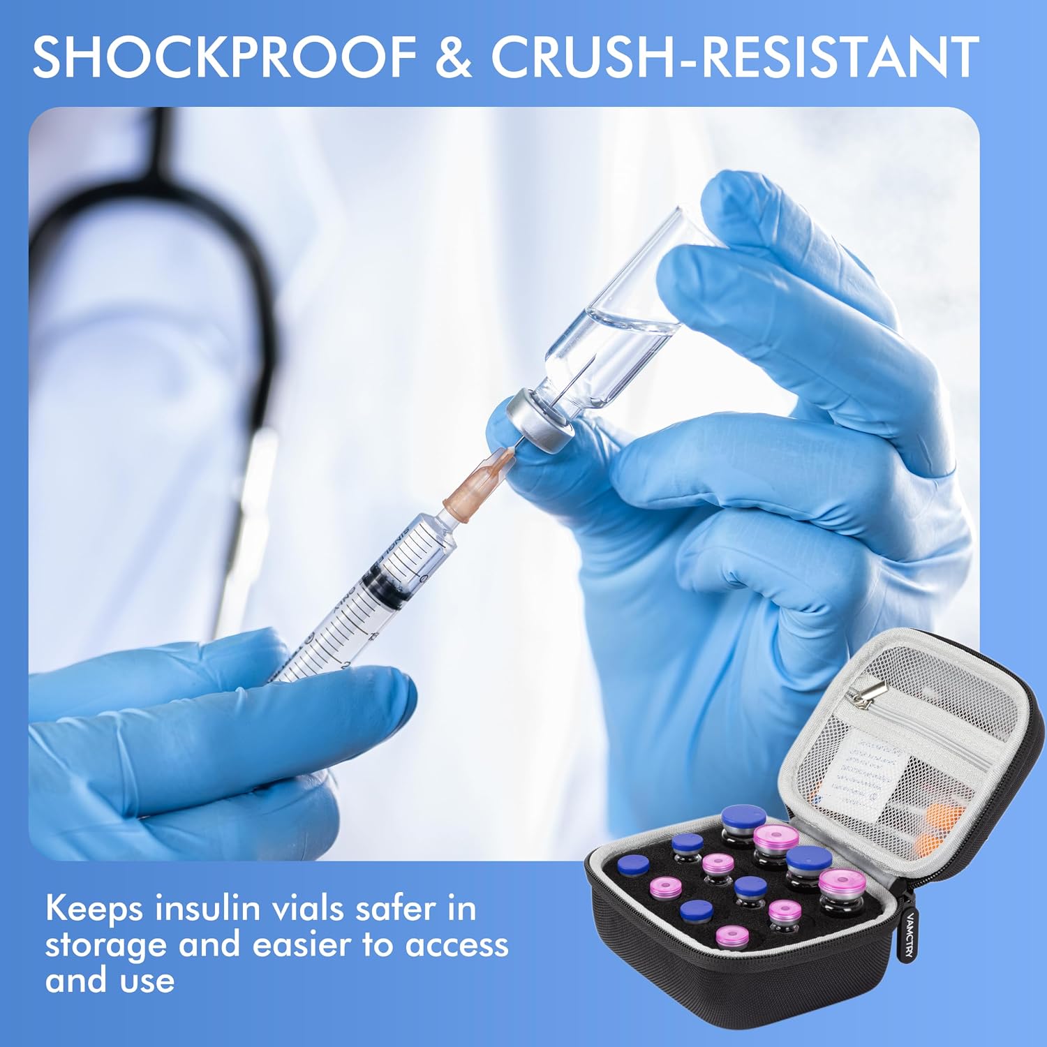 Thumbnail 5 de Vamctry 12-Slot Fridge Peptide & Insulin Vial Case