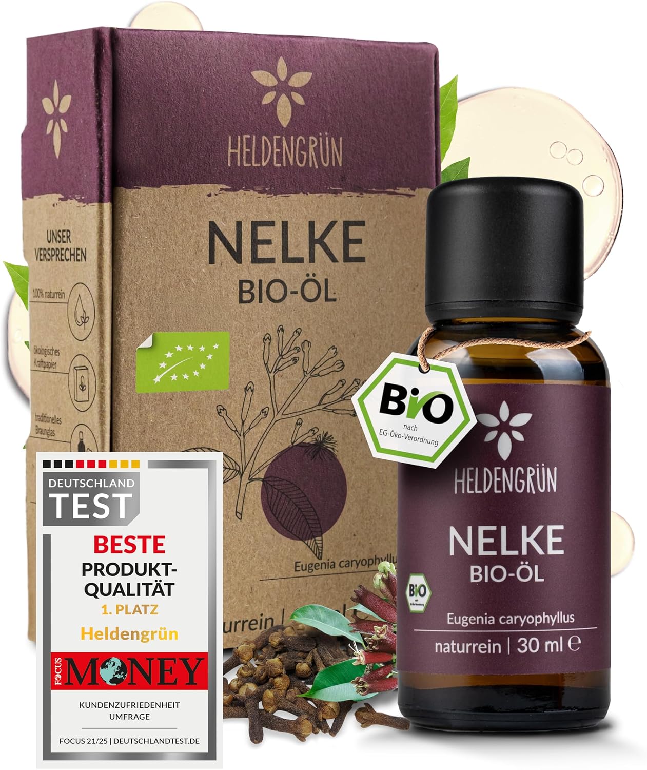 Detalle de Heldengrün BIO Nelkenöl 100% natürl. ätherisches Öl