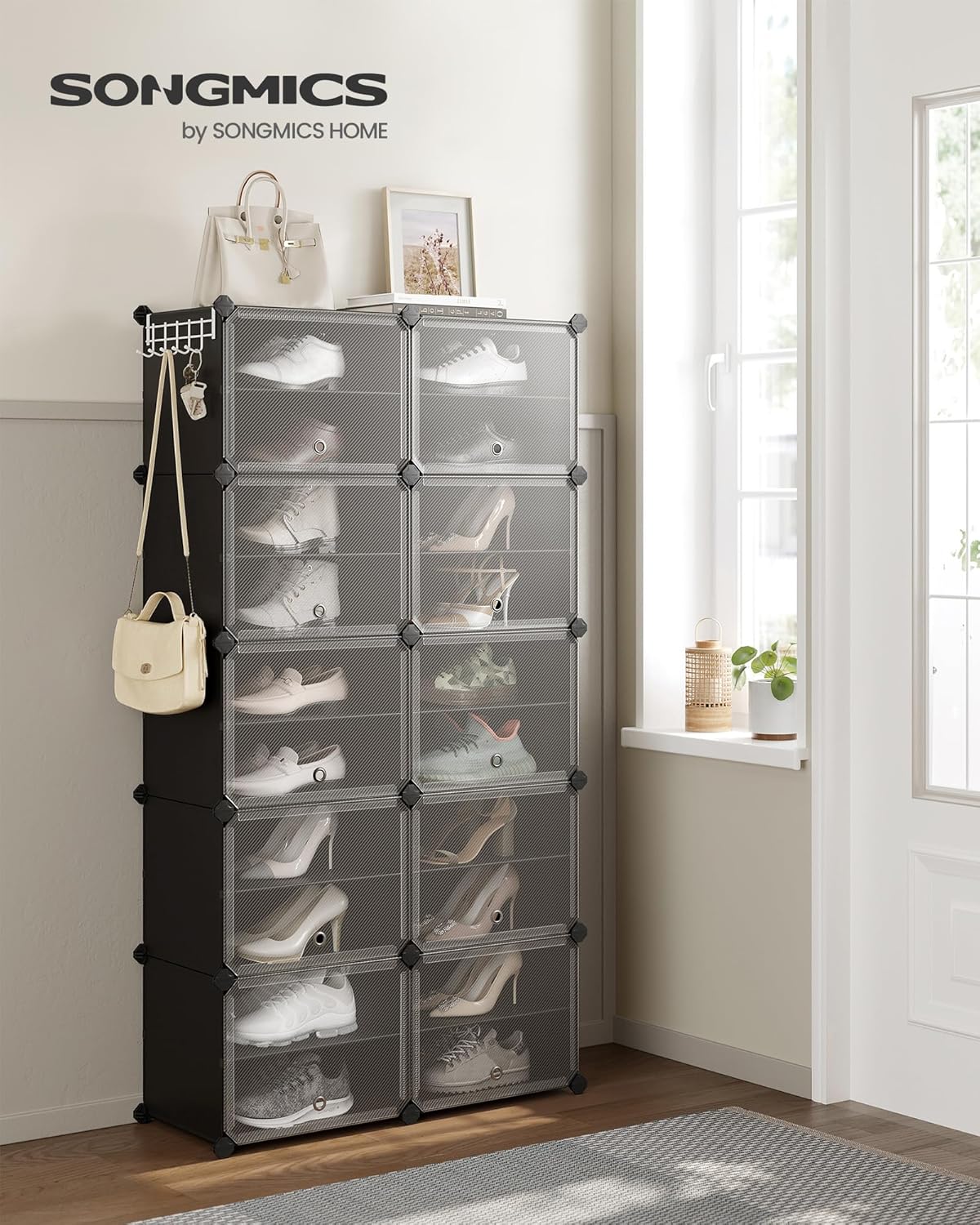Thumbnail 2 de SONGMICS Scarpiera modulare a 10 scomparti: organizza fino a 40 paia di scarpe con porte trasparenti