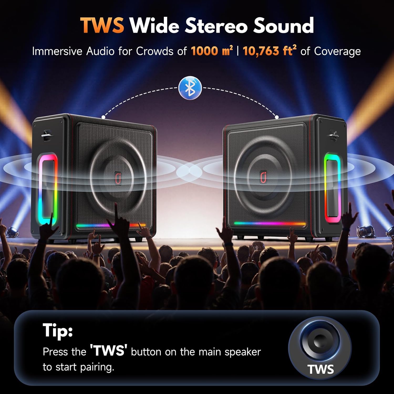 Thumbnail 2 de PPMIC MS78 Karaoke Machine, 300W, Two Microphones, Bluetooth 5.3