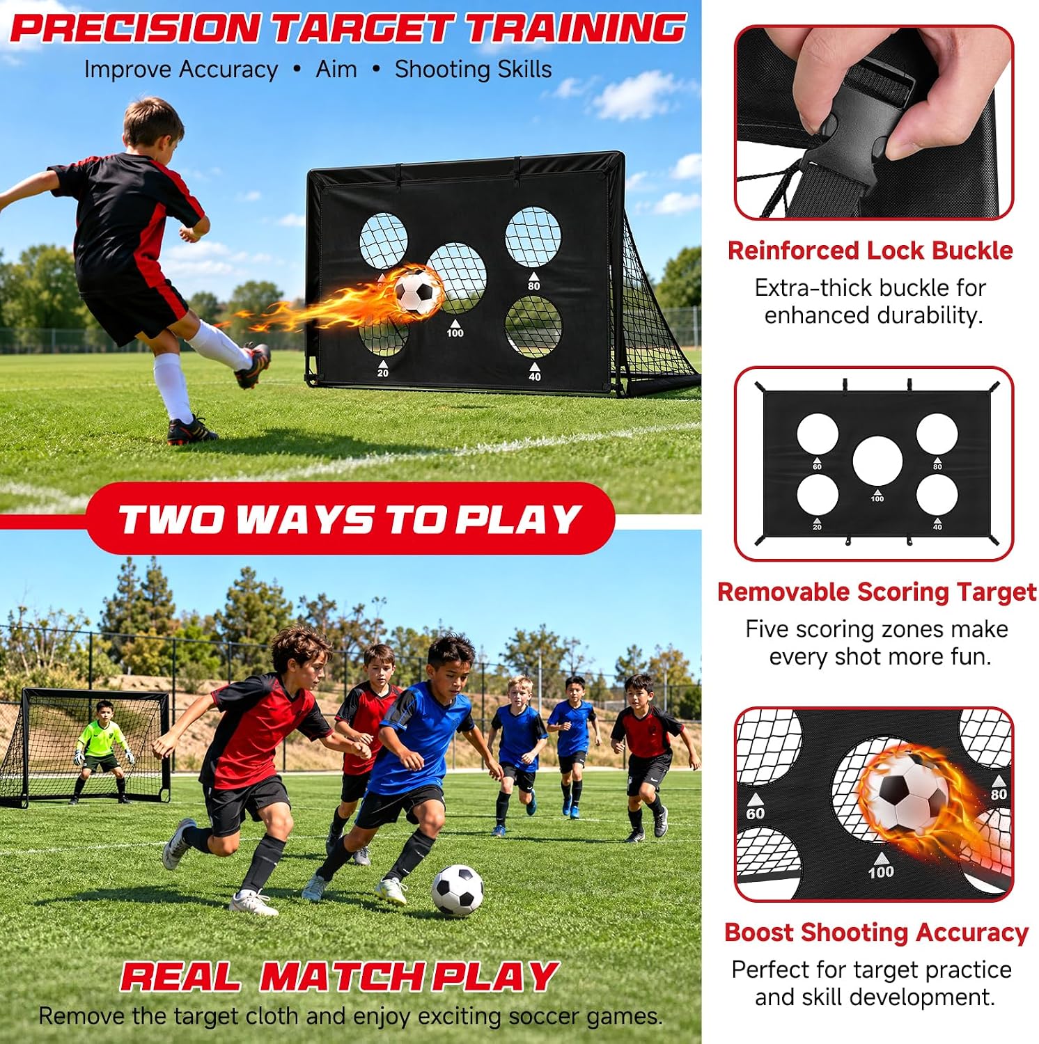 Detalle de Portable Soccer Goals 2-Pack