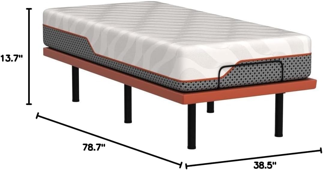 Detalle 2 de ESHINE EE-3100PT14H Twin XL Adjustable Bed Frame with 14-Inch Hybrid Mattress
