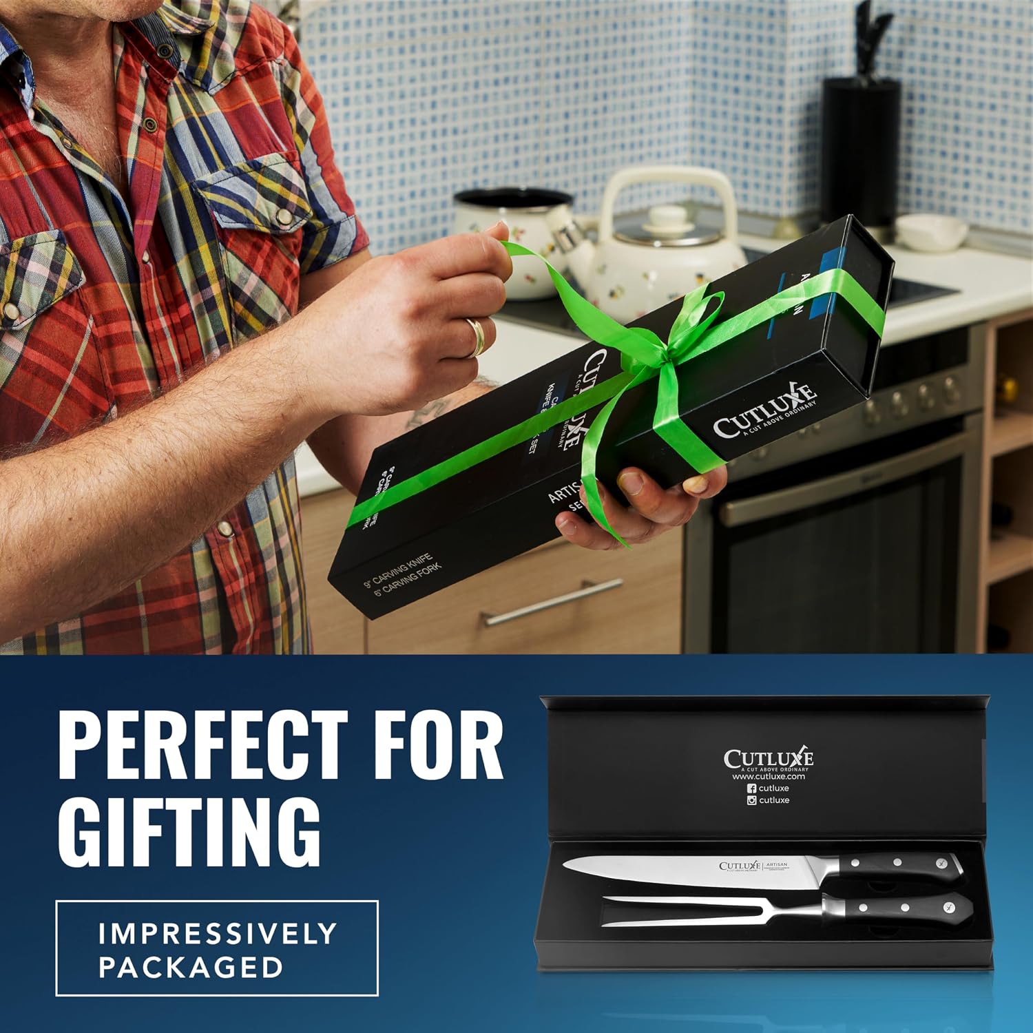 Detalle 2 de Cutluxe Carving Knife Set 9-Inch Knife