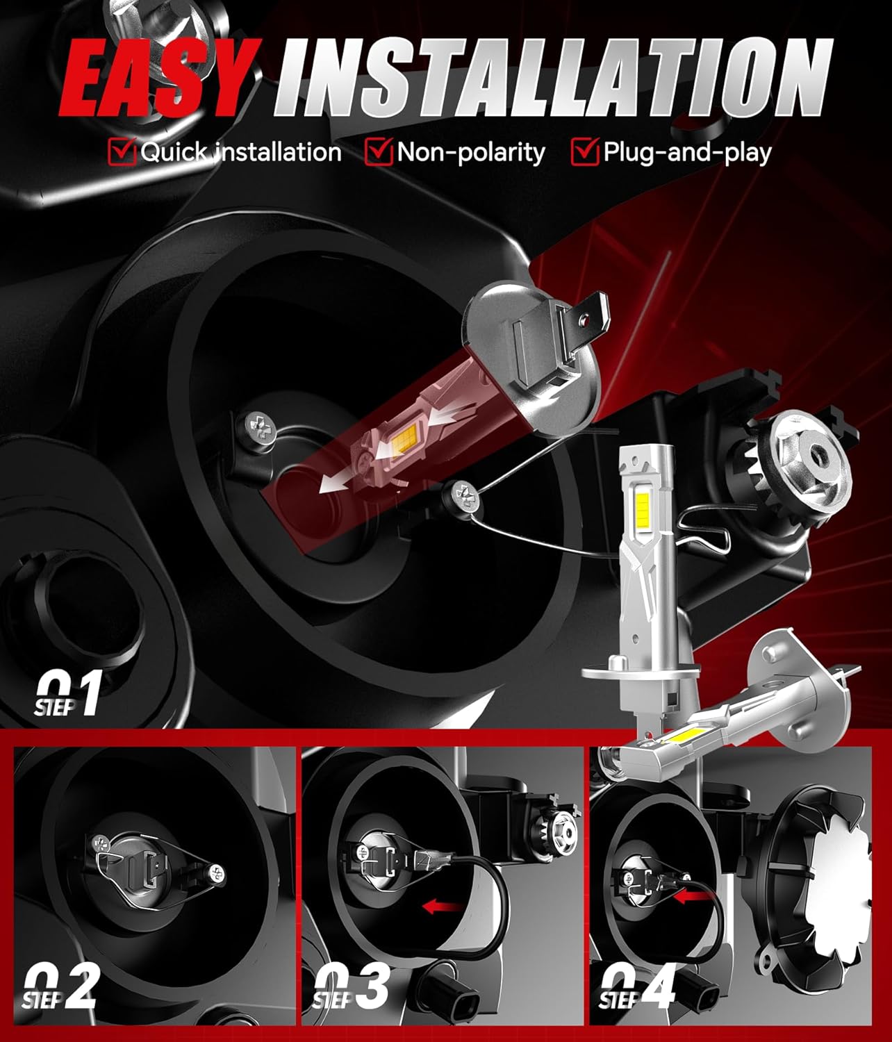 Thumbnail 5 de Tongruiting Bombillas LED H1 para coche 36000LM 110W