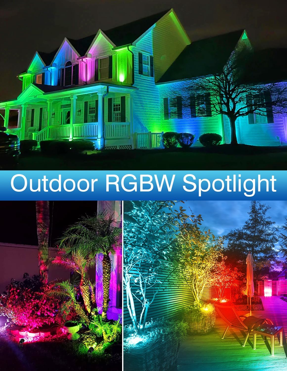 Thumbnail 6 de NATPOW Garden Lights Mains Powered RGB Spot Lights (2 Pack) with 1.5m Cable and Remote – IP65 Waterproof