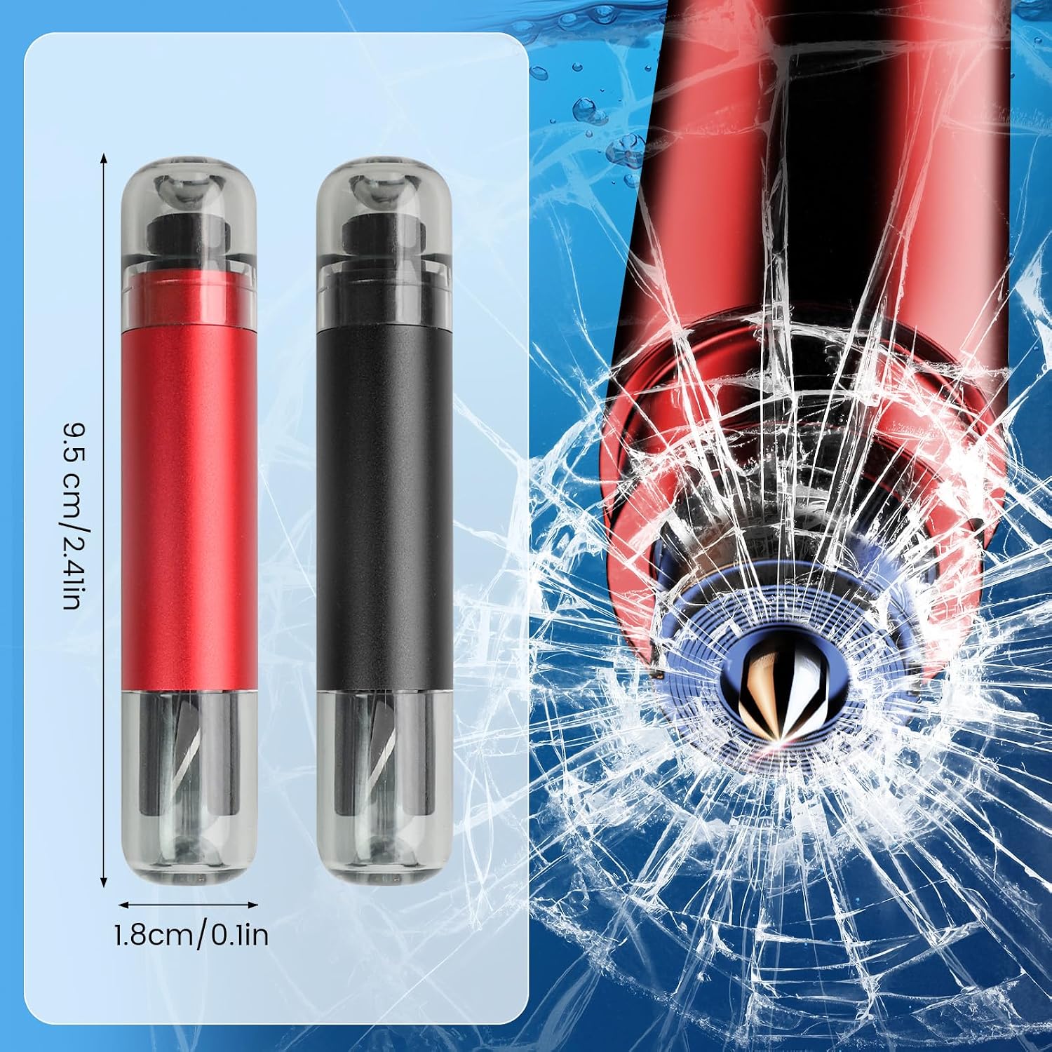 Thumbnail 2 de ZUYIST 2PCS Safe Hammer for Car Windows – Portable Escape Tool with Seat Belt Cutter (Style 1)