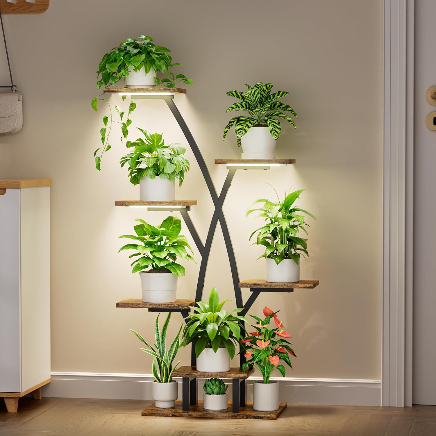 Thumbnail 4 de BACEKOLL 7-Tier Indoor Plant Stand with Grow Lights (105cm)