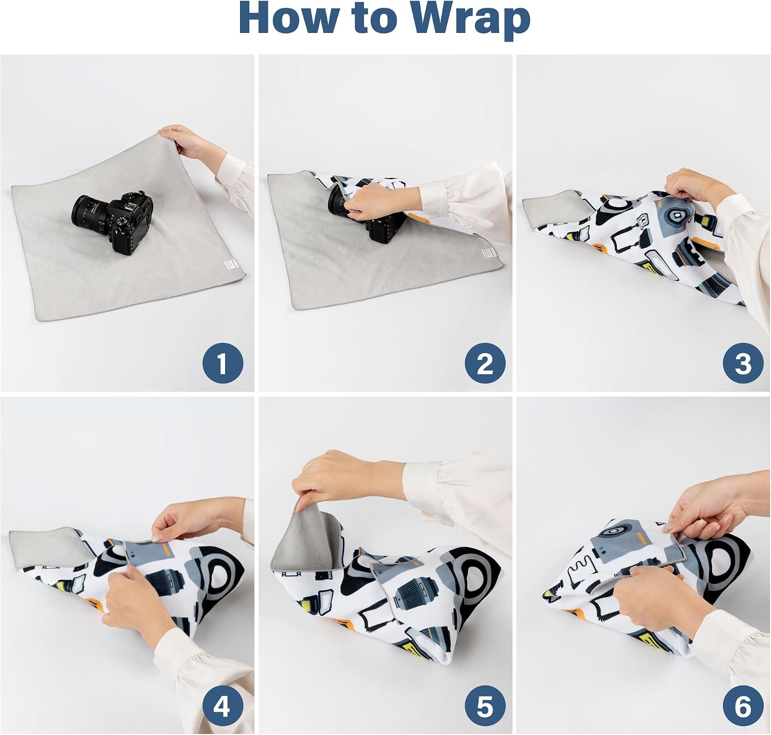 Detalle de Walking Way Magic Protective Wrap Kit – Funda protectrice autoadhésiva 35 × 35 cm pour appareil photo et accessoires