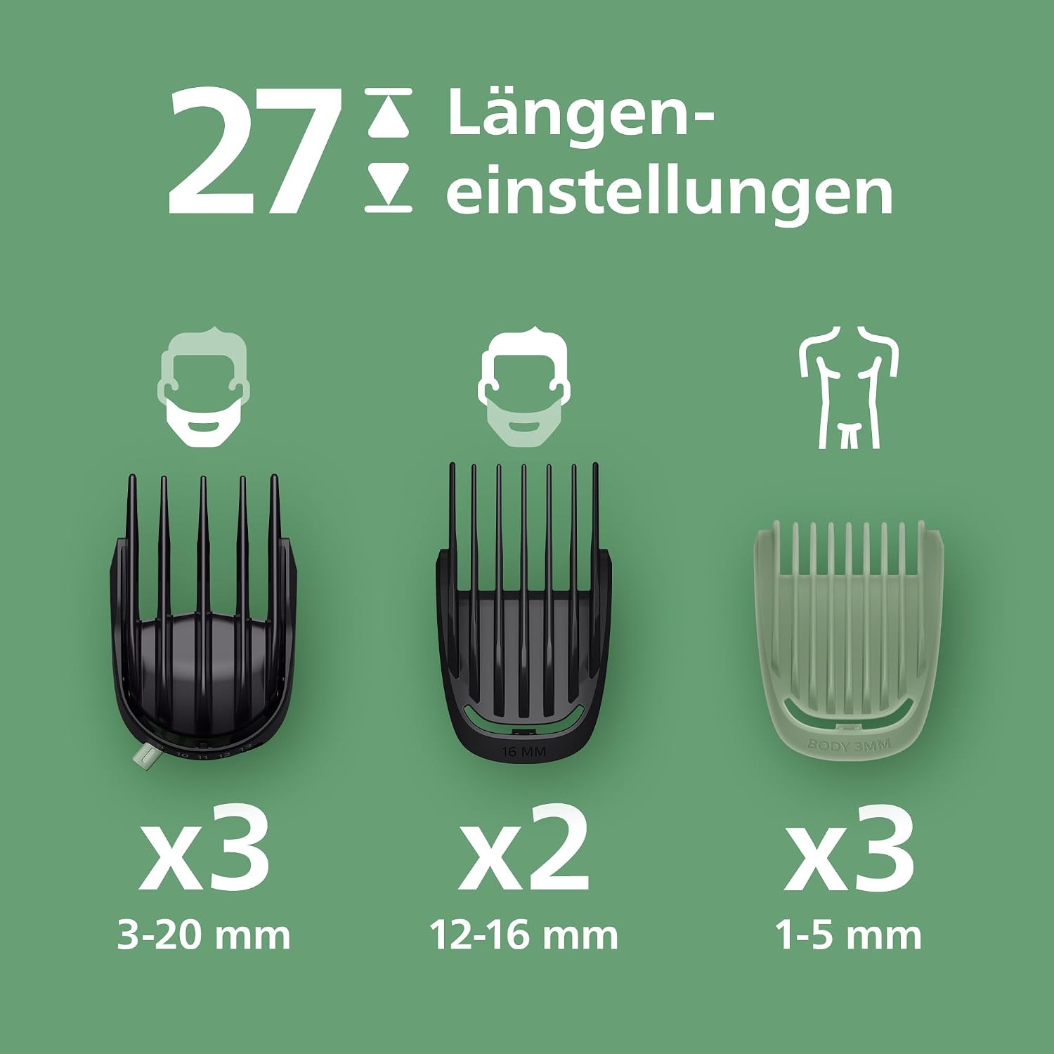 Detalle de PHILIPS Multigroom Series 9000 MG9556/15 27 Längen