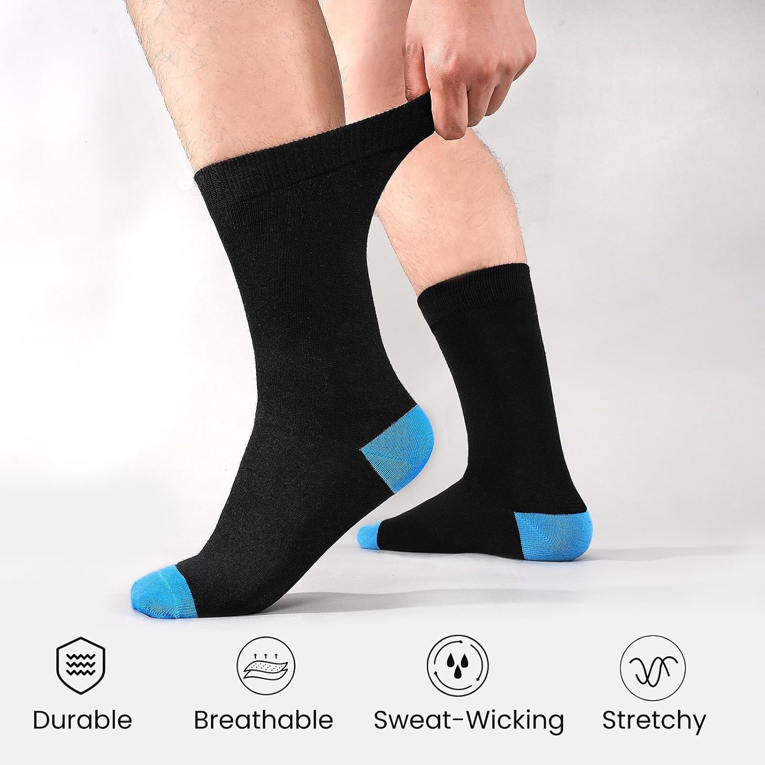 Thumbnail 6 de Cirorld mens black socks 10 pairs breathable