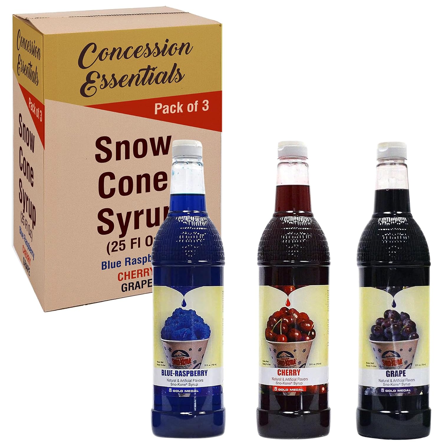 Detalle de Concession Essentials Snow Cone Syrup 3-Pack