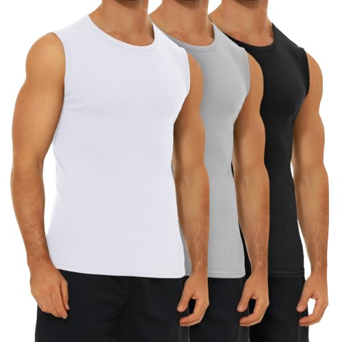 Detalle de FALARY Herren Unterhemden Tank Top 3er Pack Feinripp gekämmte Baumwolle