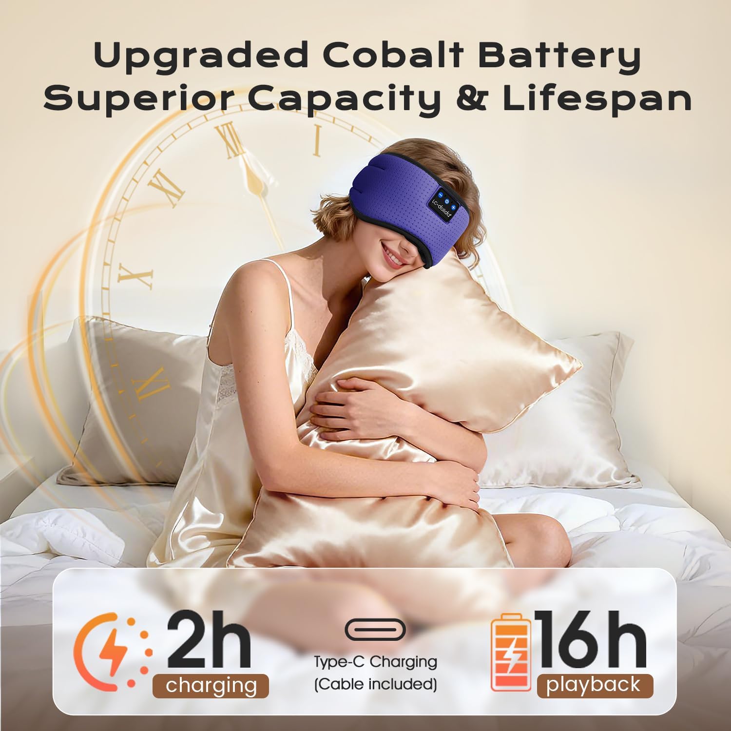 Detalle de LC-dolida Bluetooth Sleep Mask Headphones: Total Darkness, Total Comfort