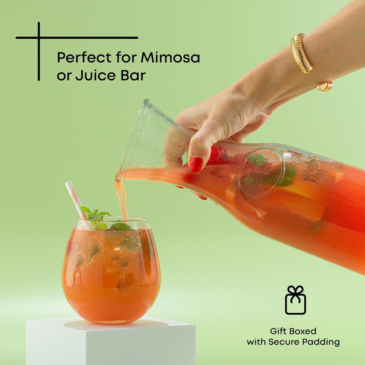Detalle 2 de JoyJolt Glass Carafe 1 L 🍶