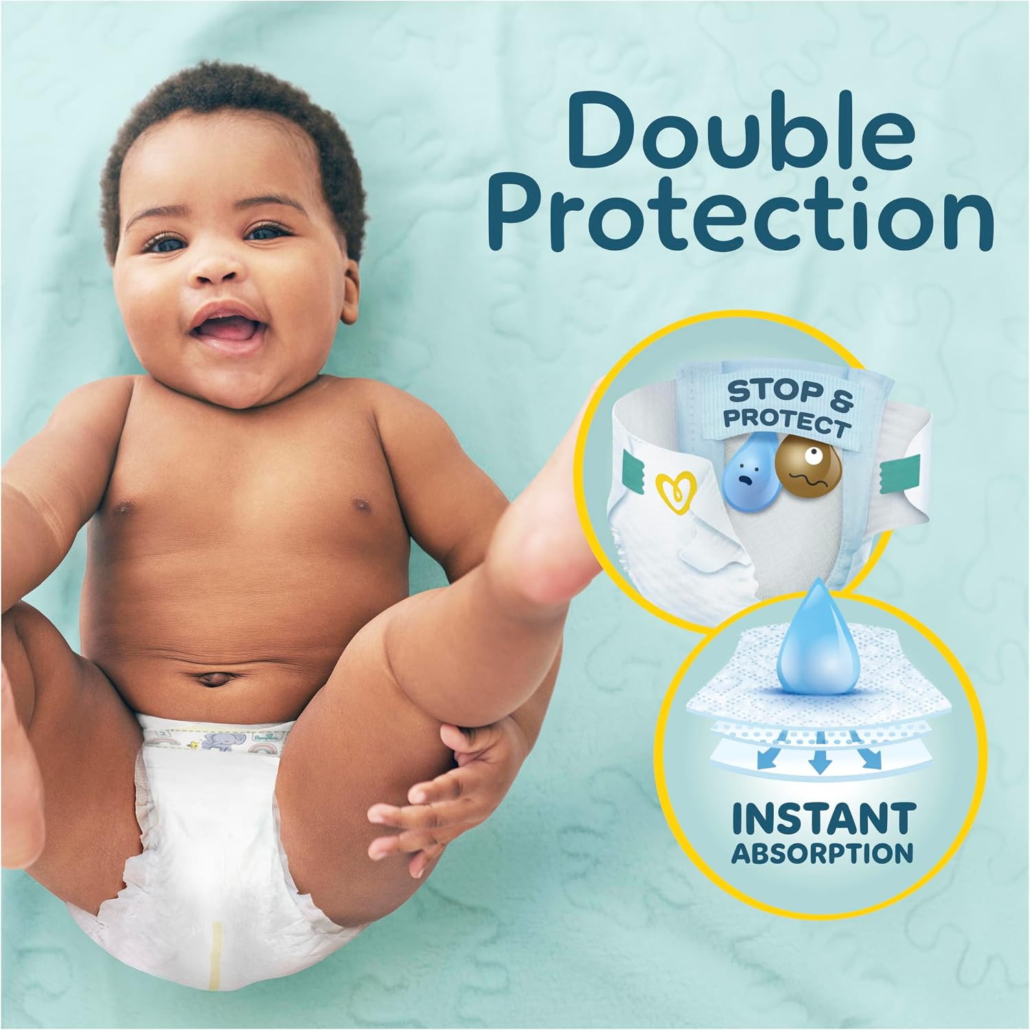 Detalle de Pampers New Baby Nappies Size 1 + Wipes