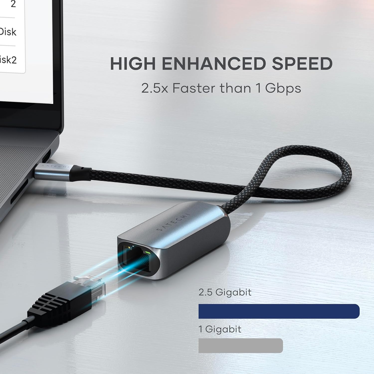 Thumbnail 1 de Satechi USB-C 2.5 Gigabit Ethernet Adaptor (USB-C to Ethernet)