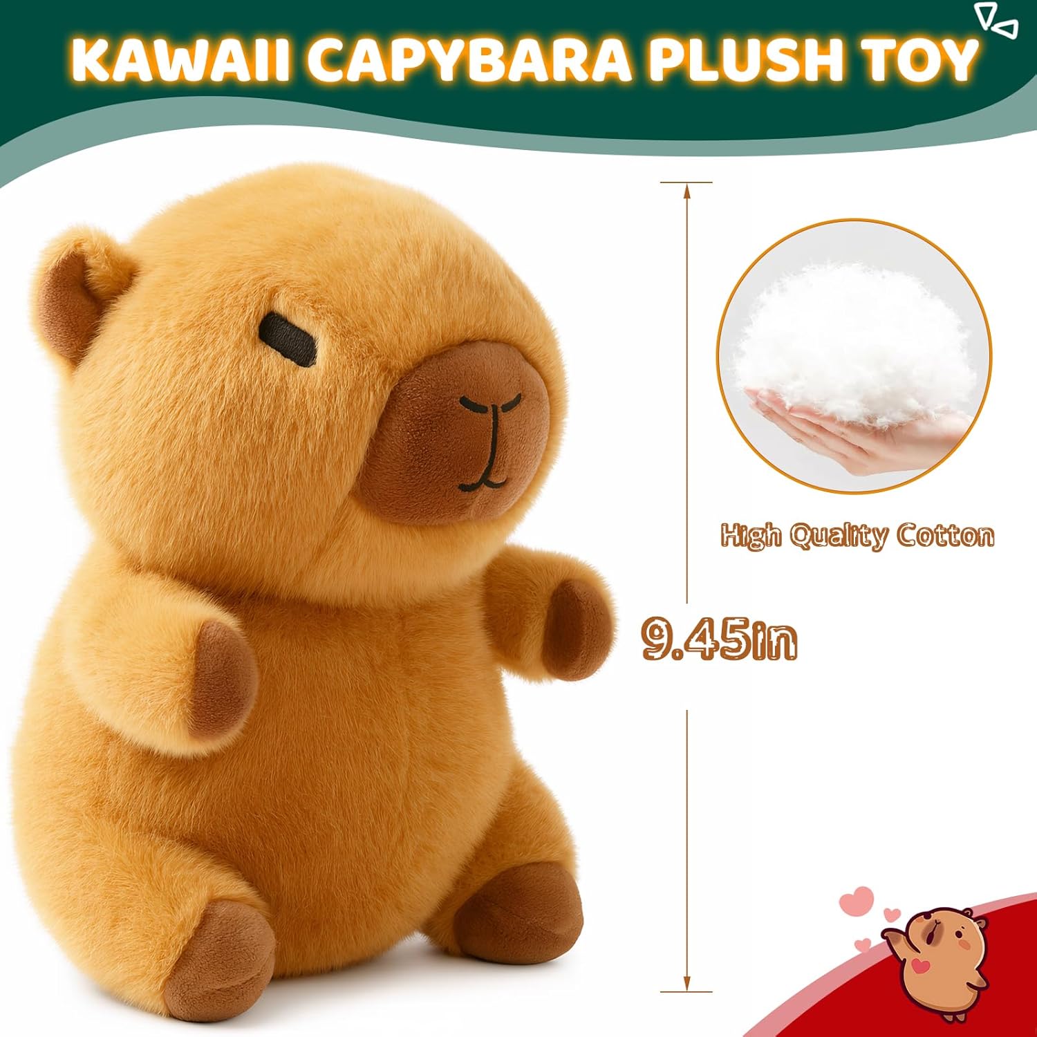 Detalle de TITQWOP 9-pc Capybara Plush Set – Dress-Up Stuffed Animal for Kids