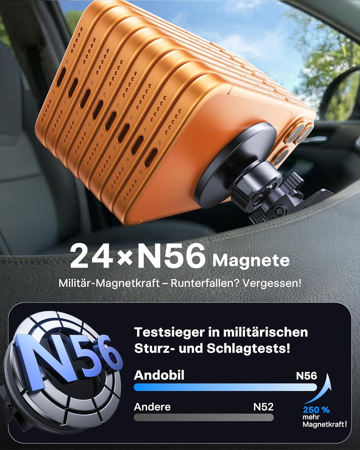 Detalle de andobil Magnet Handyhalterung Auto mit 360°