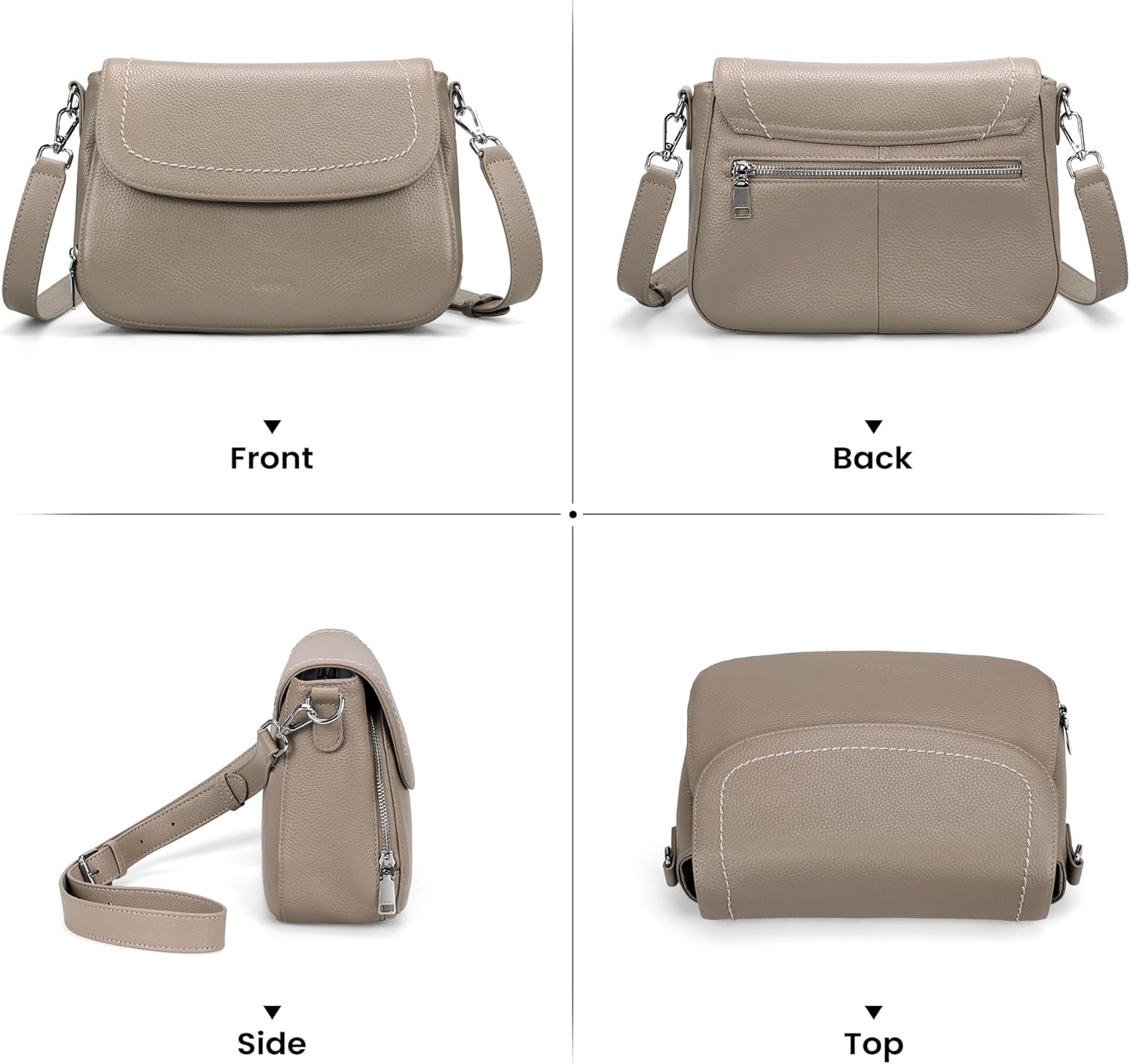 Thumbnail 6 de befen Echtleder Umhängetasche Damen Mittelgroß mit RFID-Brieftasche – Saddle Bag Crossbody