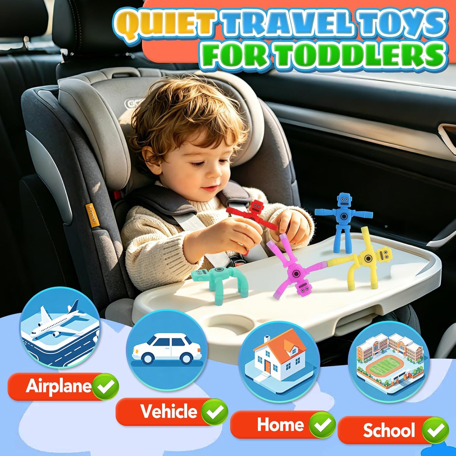 Detalle de Travel Magnetic Fidget Toys: 5‑Piece Magnetic Robot Men for Kids Aged 3–8 (Multi-Purpose, Whiteboard & Fridge Magnets)