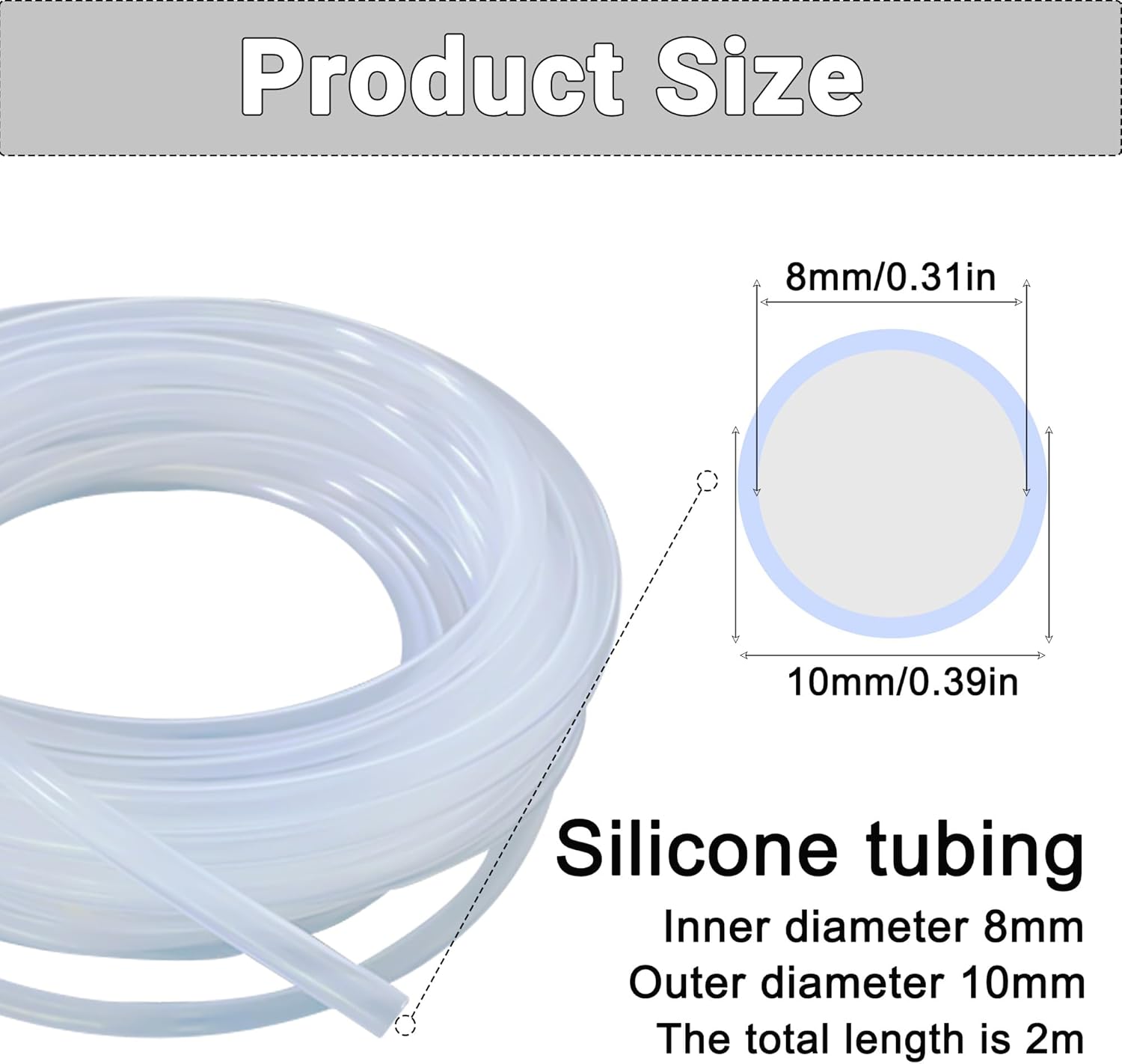 Detalle 2 de Silikonschlauch 8 mm 2 m transparent