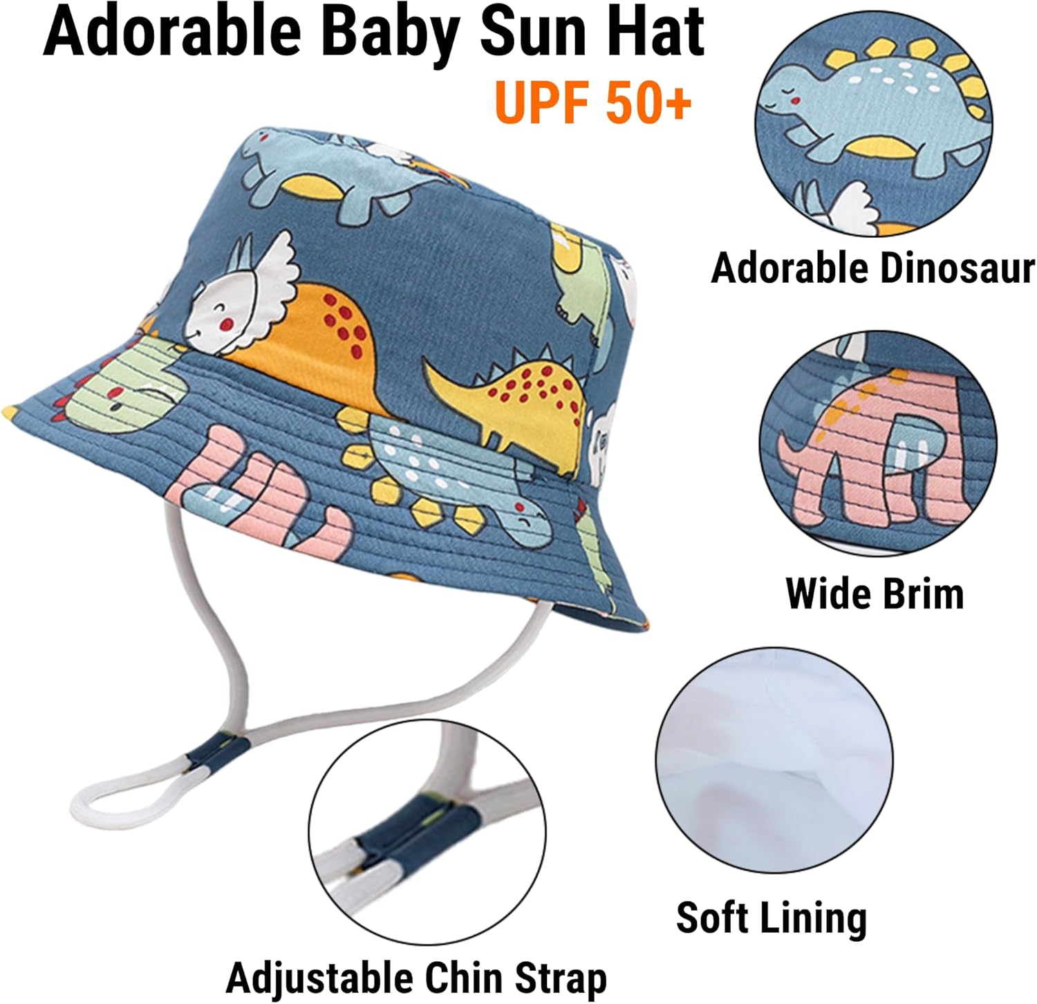 Thumbnail 1 de imKutie Baby Sun Hat (UPF 50+) – Adjustable Toddler Bucket Hat with Chin Strap