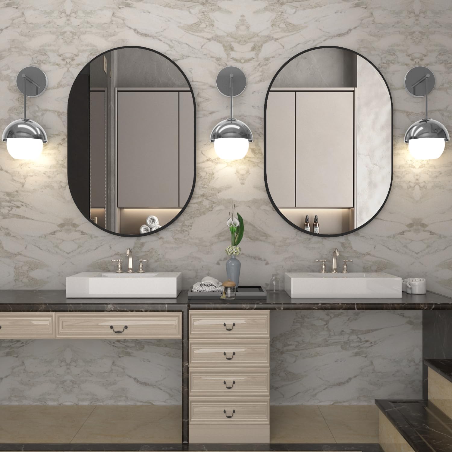 Thumbnail 5 de NEUWEABY Oval Bathroom Mirror 20 × 30 in