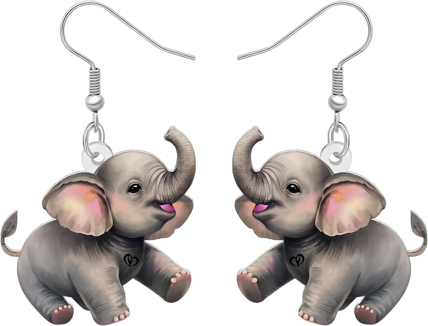 Thumbnail 6 de YAYAKO Acrylic Cute Elephant Earrings – Lightweight Acrylic Dangle Jewellery