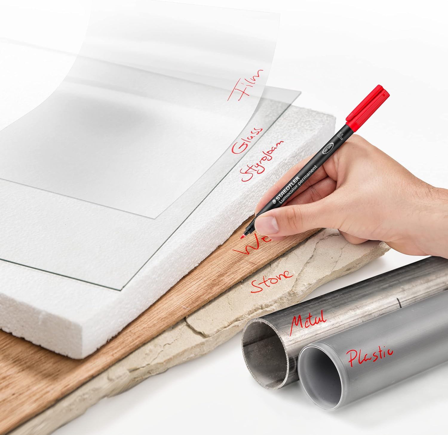 Thumbnail 5 de STAEDTLER Lumocolor permanent Folienstift 318-9X (5 schwarze Stifte) – wisch- und wasserfest, nachfüllbar