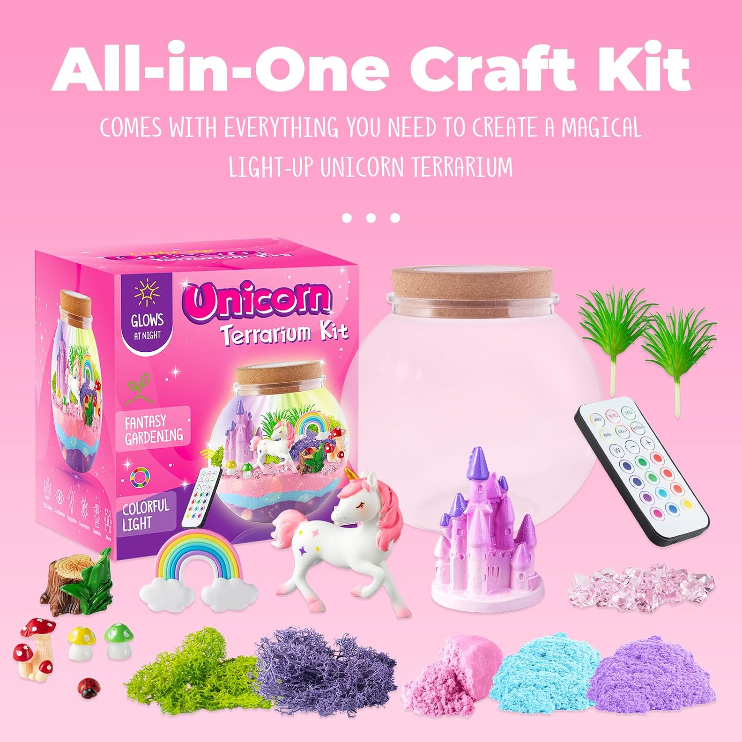 Thumbnail 1 de JOYEEMAX Unicorn Light-Up Terrarium Kit DIY 1
