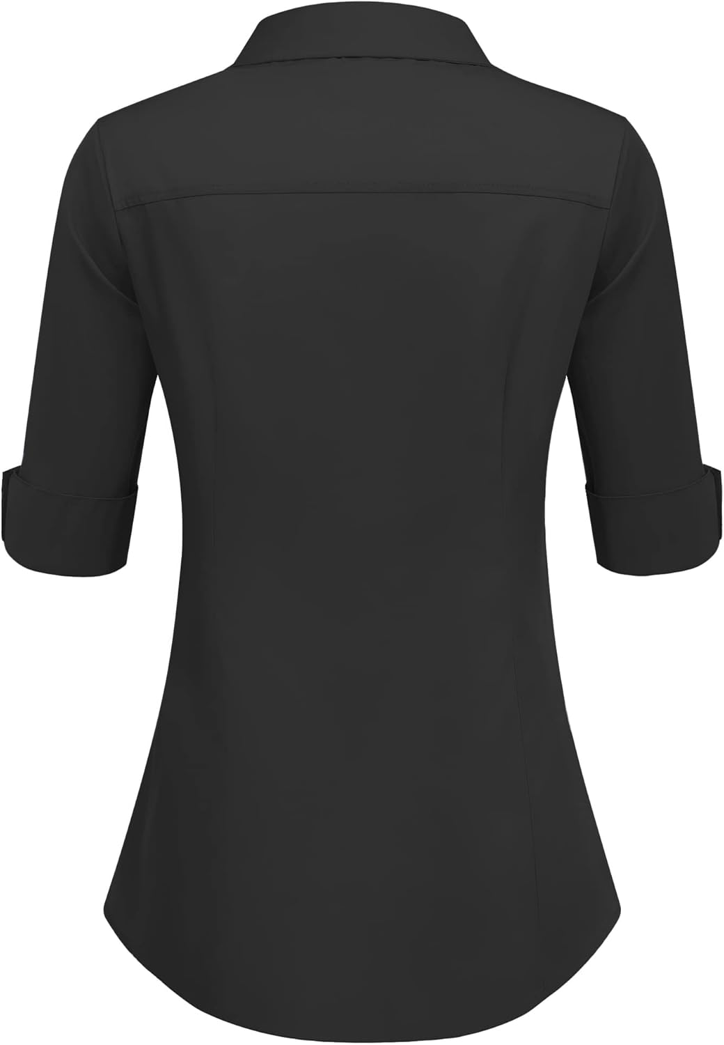 Thumbnail 2 de Hotouch Damen Bluse 3/4 Ärmel Slim Fit Hemd aus Baumwolle – zeitloses Basic Shirt mit Knopf-Leiste
