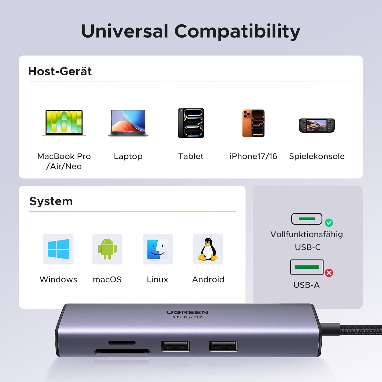 Thumbnail 6 de UGREEN Revodok 107 USB‑C Hub 7‑in‑1 mit Ethernet