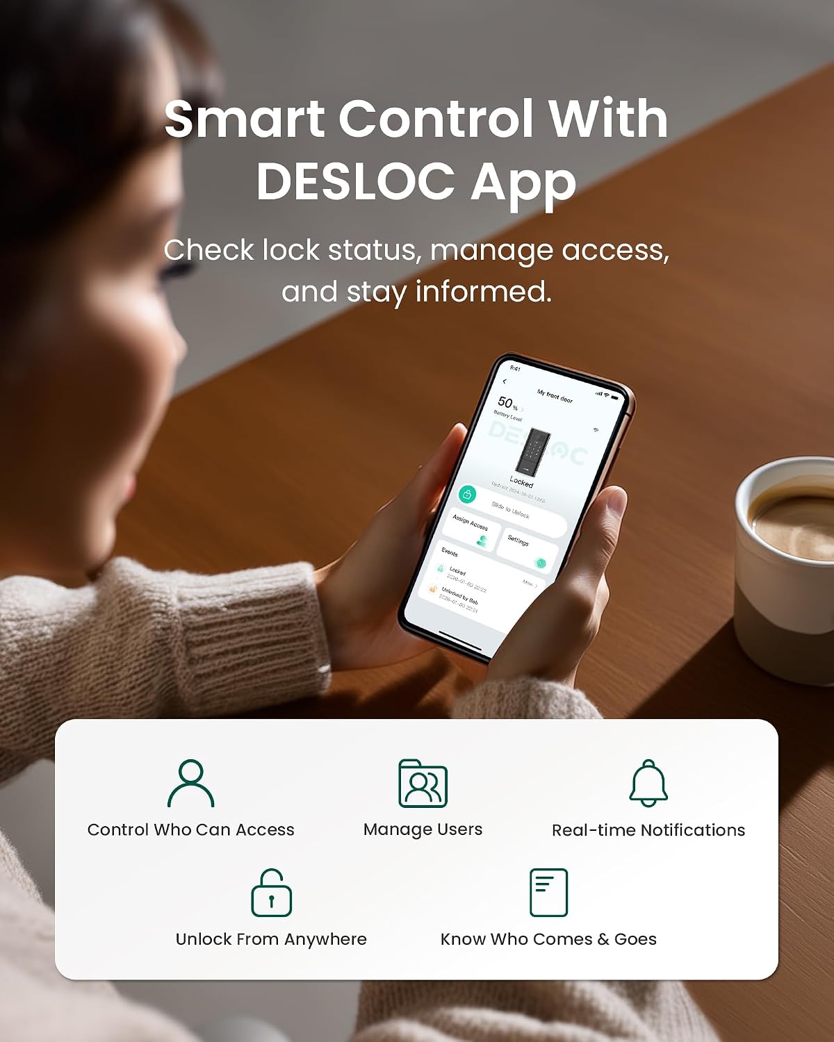 Detalle de DESLOC smart door lock, K140 Plus