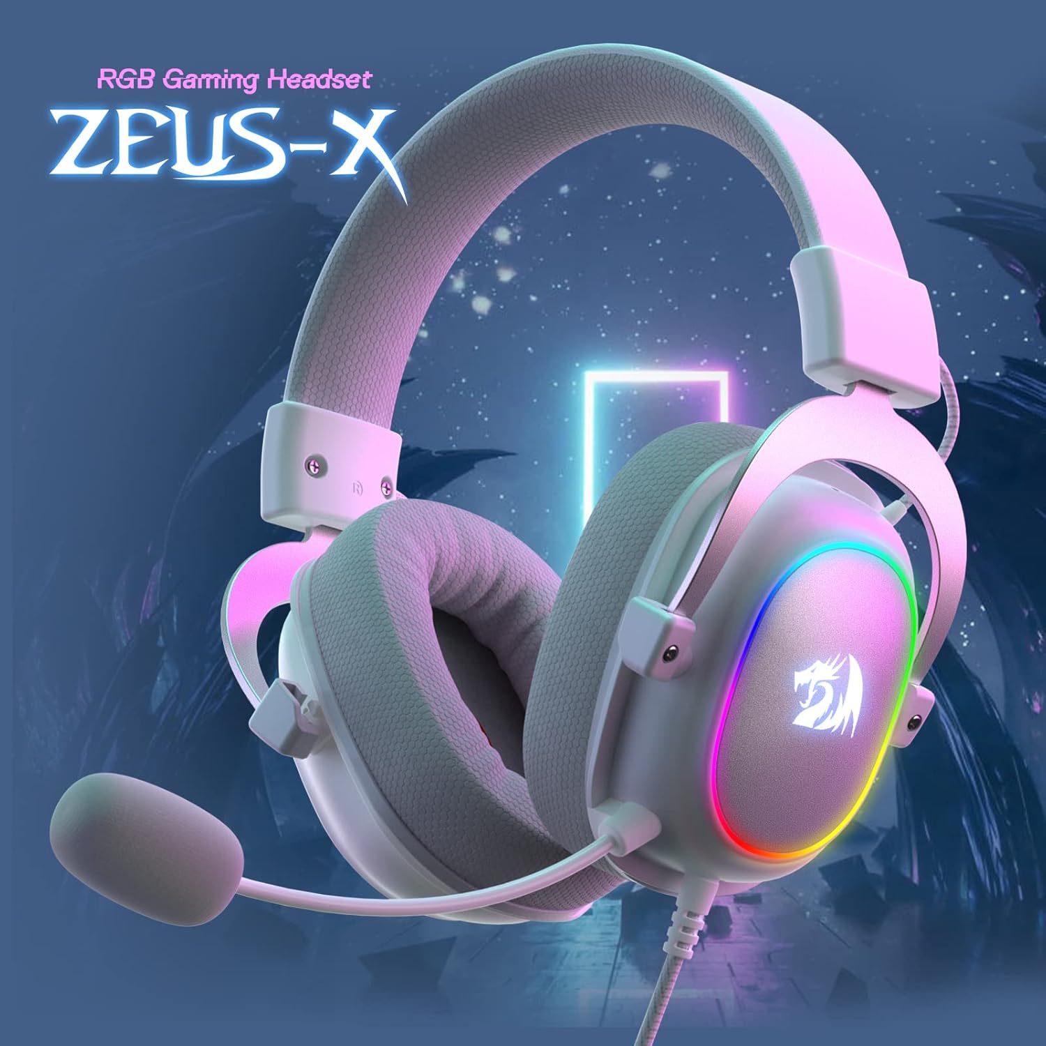 Thumbnail 1 de Redragon H510 RGB Weiß Gaming Kopfhörer – 7.1 Surround, 53 mm Treiber, Memory Foam