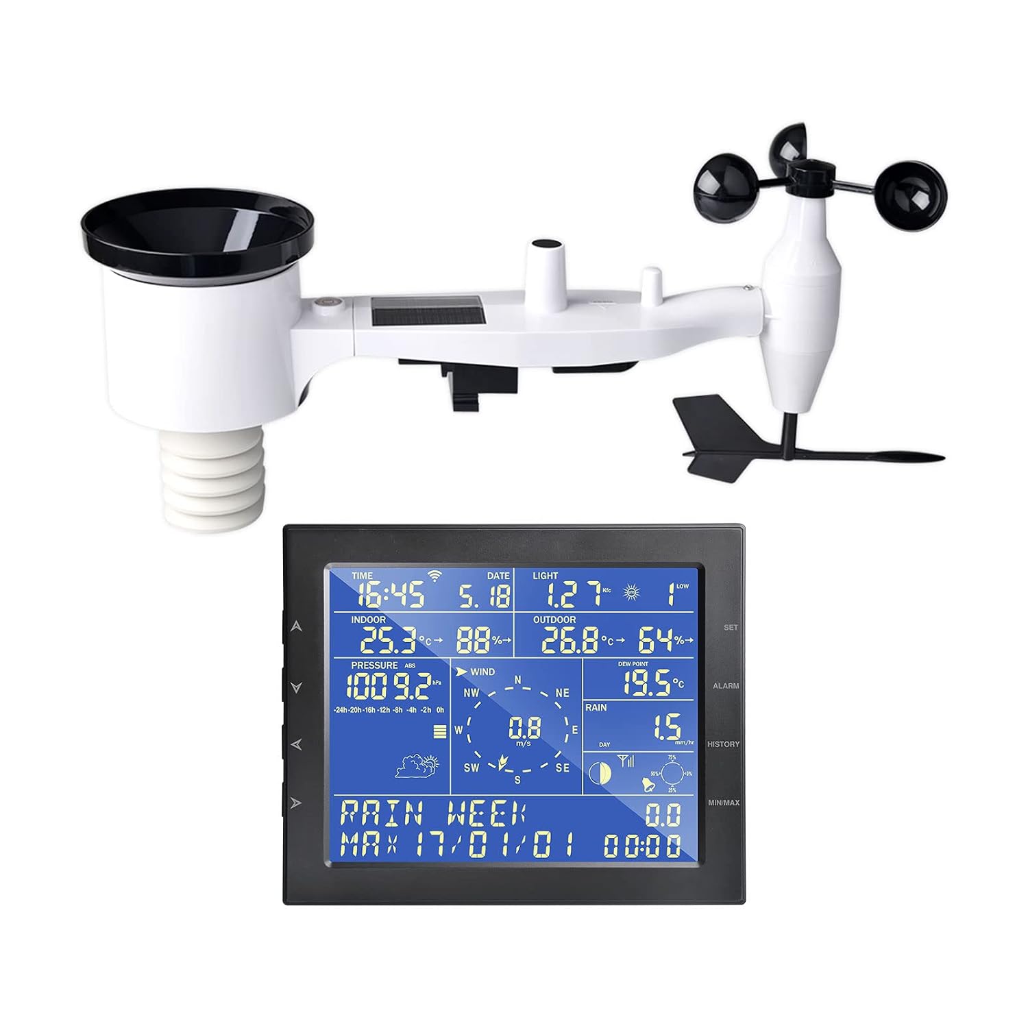 Detalle de ECOWITT WS2320BU Wi-Fi Weather Station with 7-in-1 Solar Sensor