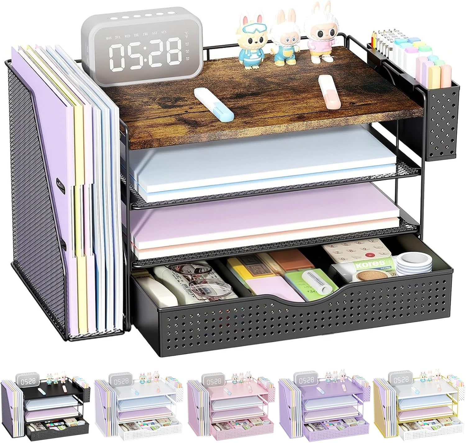 Detalle de Wood Desk Organizer, 4-Tier