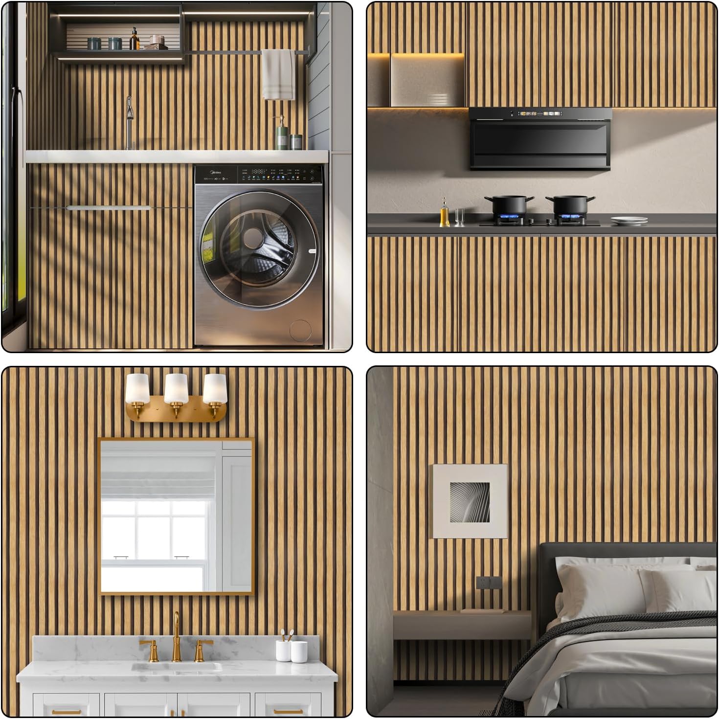 Detalle 1 de Arthome WALL DECOR SWP638-A zelfklevend houtlookbehang, afneembaar vinyl