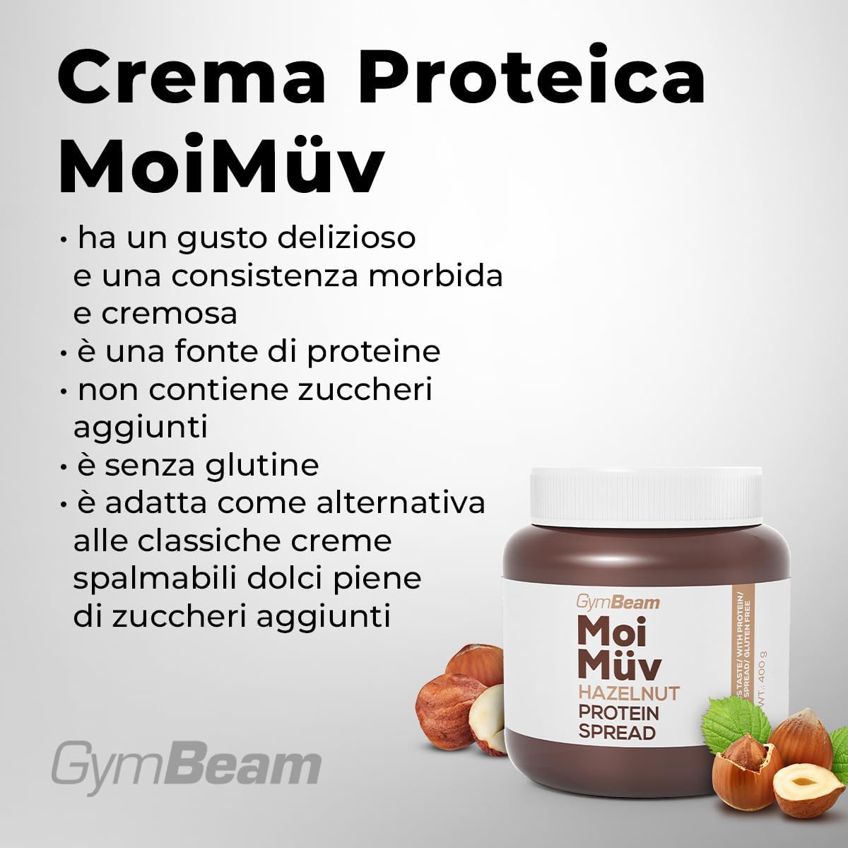 Thumbnail 3 de MoiMüv Crema Spalmabile Proteica 400 g – Senza Zuccheri Aggiunti, Senza Glutine, Dolce ma Leggera