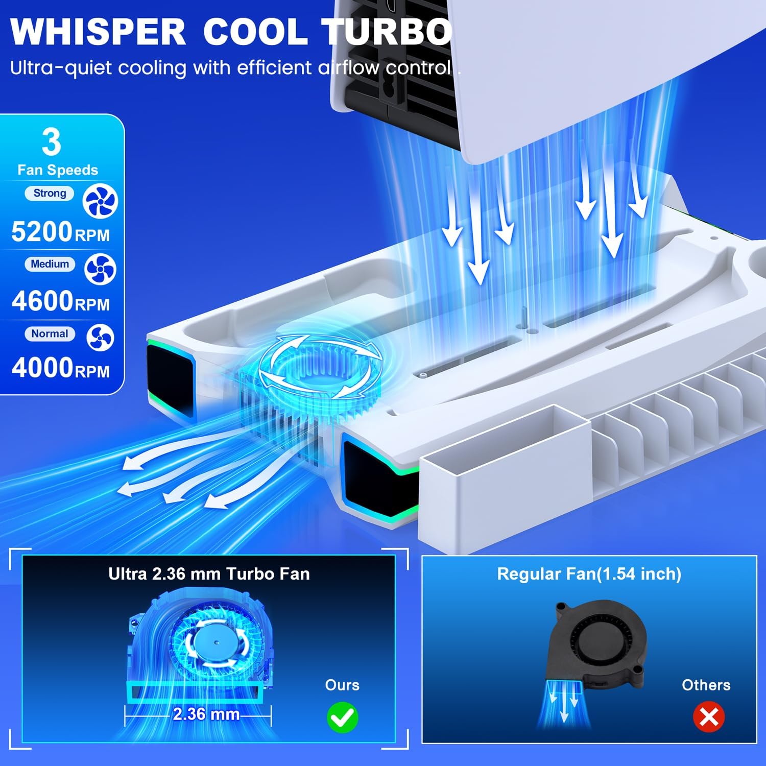 Detalle 2 de PS5 Slim Pro Stand Cooling Station