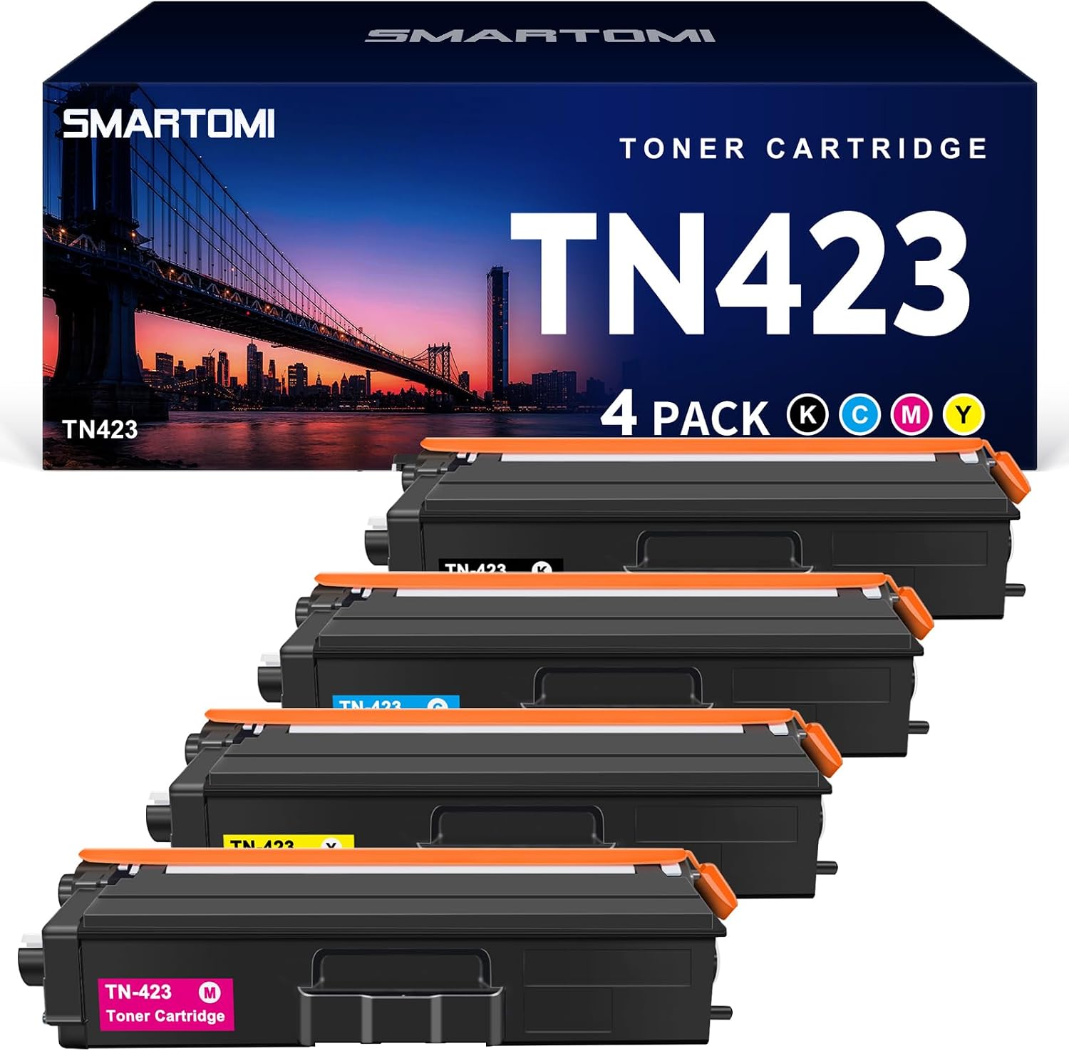 Detalle de SMARTOMI TN423 TN421 Toner 4‑Pack 6,500 BK