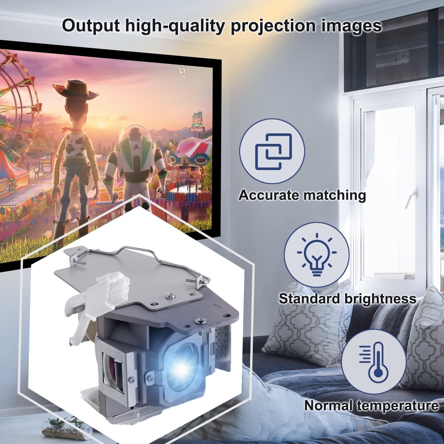 Thumbnail 1 de iReijomoi MC.JFZ11.001 RLC-079 replacement projector lamp with housing (for ACER H6510BD & ViewSonic PJD7820HD/PJD7822HDL)