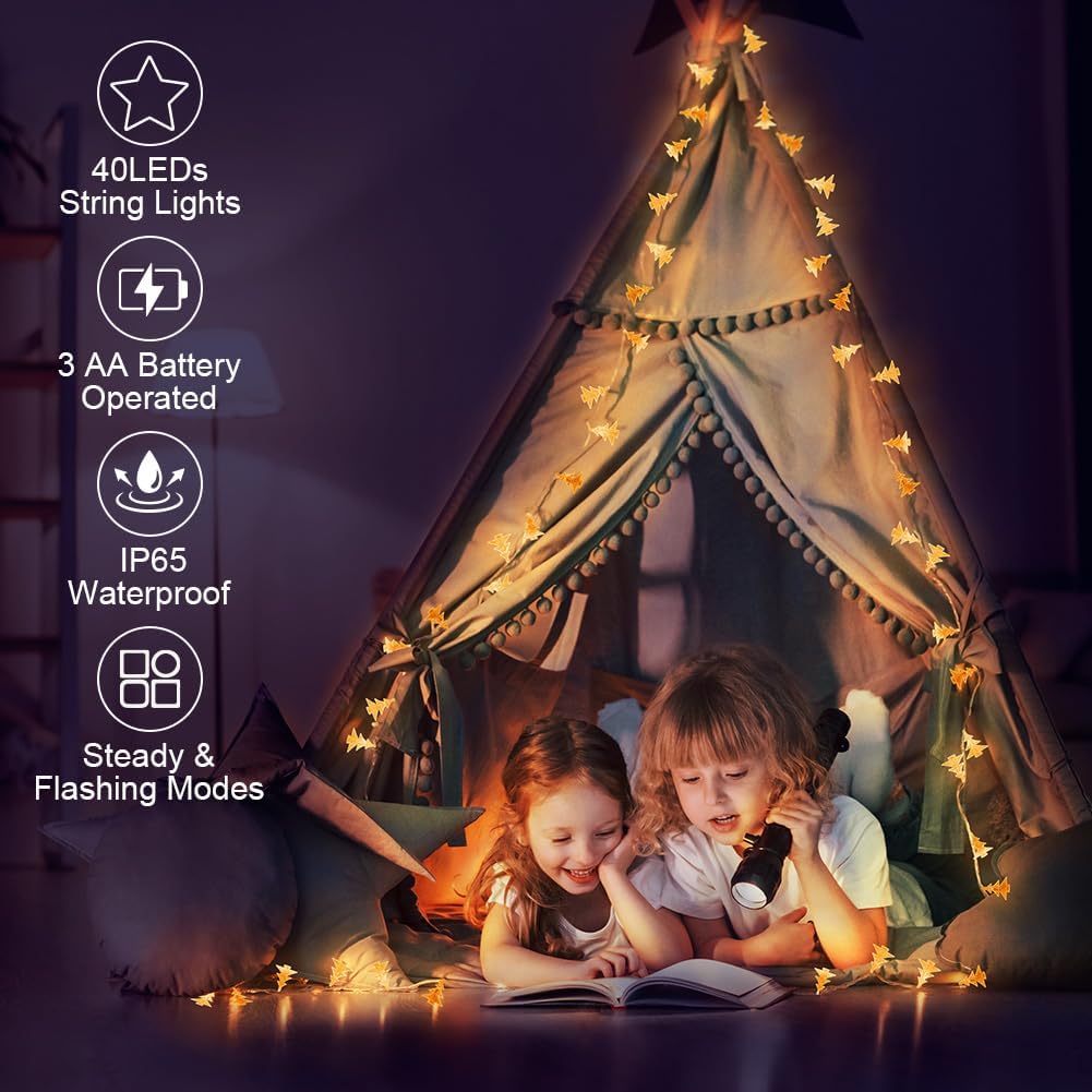 Detalle de AUAUY M1-3276652 – łańcuch świetlny LED 6 m, 40 diod, na baterie