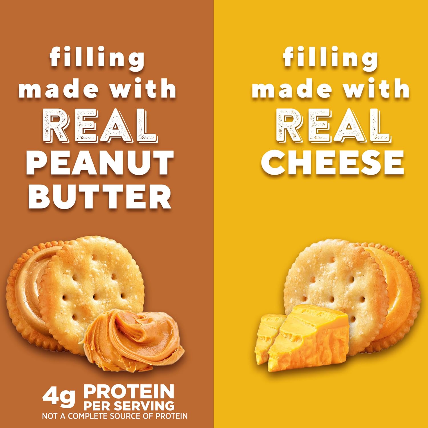 Detalle 2 de RITZ Peanut Butter & Cheese Sandwich Crackers, 32 Individually Wrapped Packs