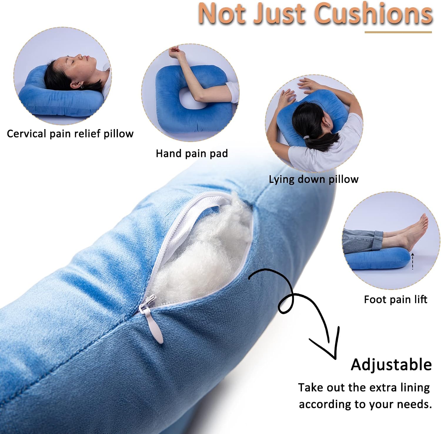 Detalle de Hshbxd 1 Donut Pillow, Square Cotton Seat Cushion with Center Opening