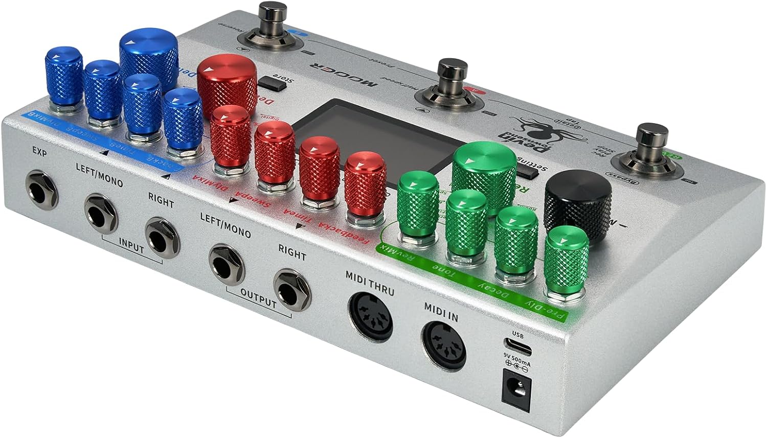 Detalle 2 de MOOER Ocean Machine II TDL4 Dual Delay, Reverb & Looper Pedal