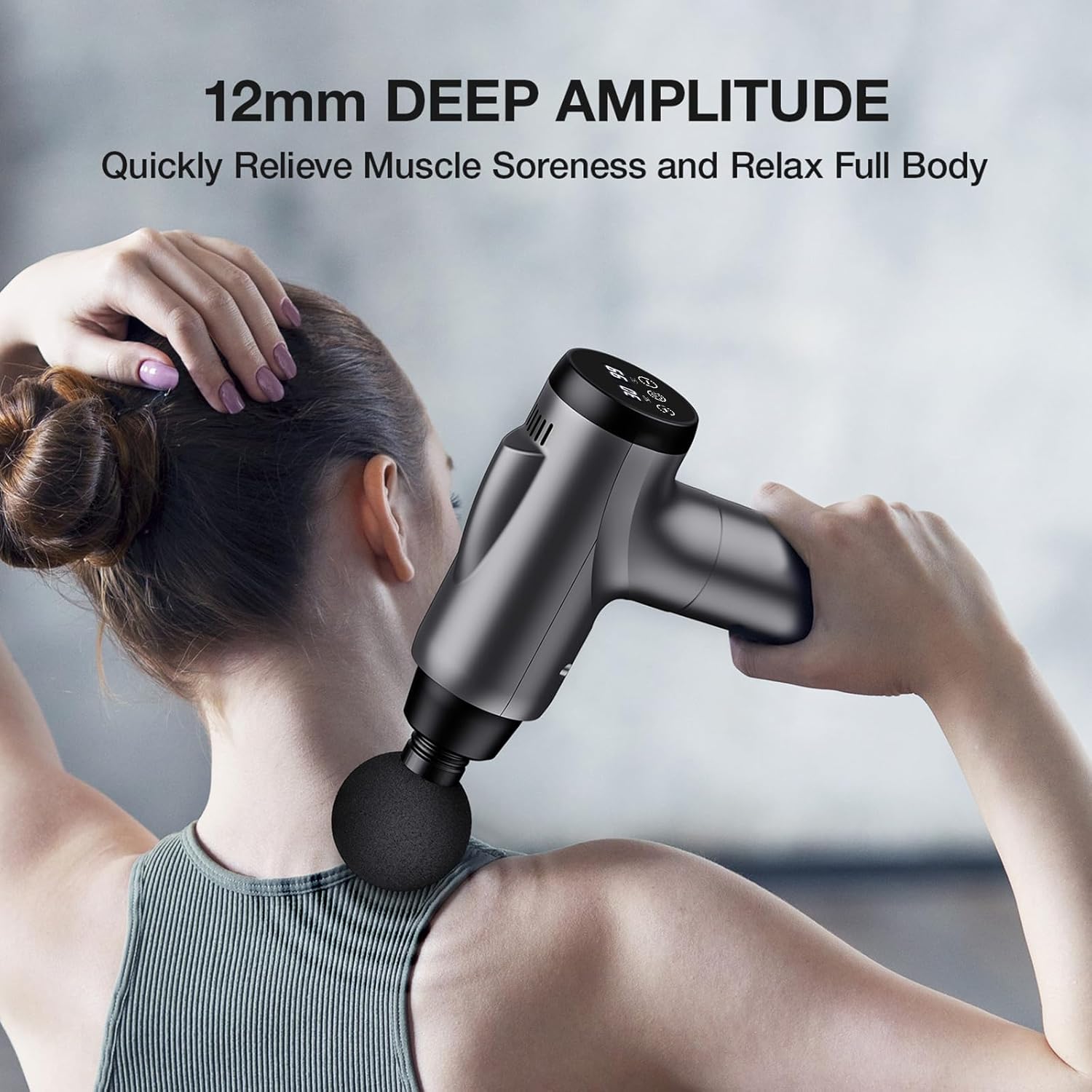 Detalle de Olsky Deep Tissue Massage Gun with 9 Heads, 30 Speeds, and 10 Accessories