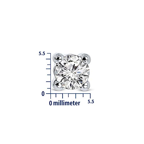 Detalle de Miore Boucles d'Oreilles Femme – Clous en Or blanc 9 ct 375 avec Zirconia et fermoir papillon