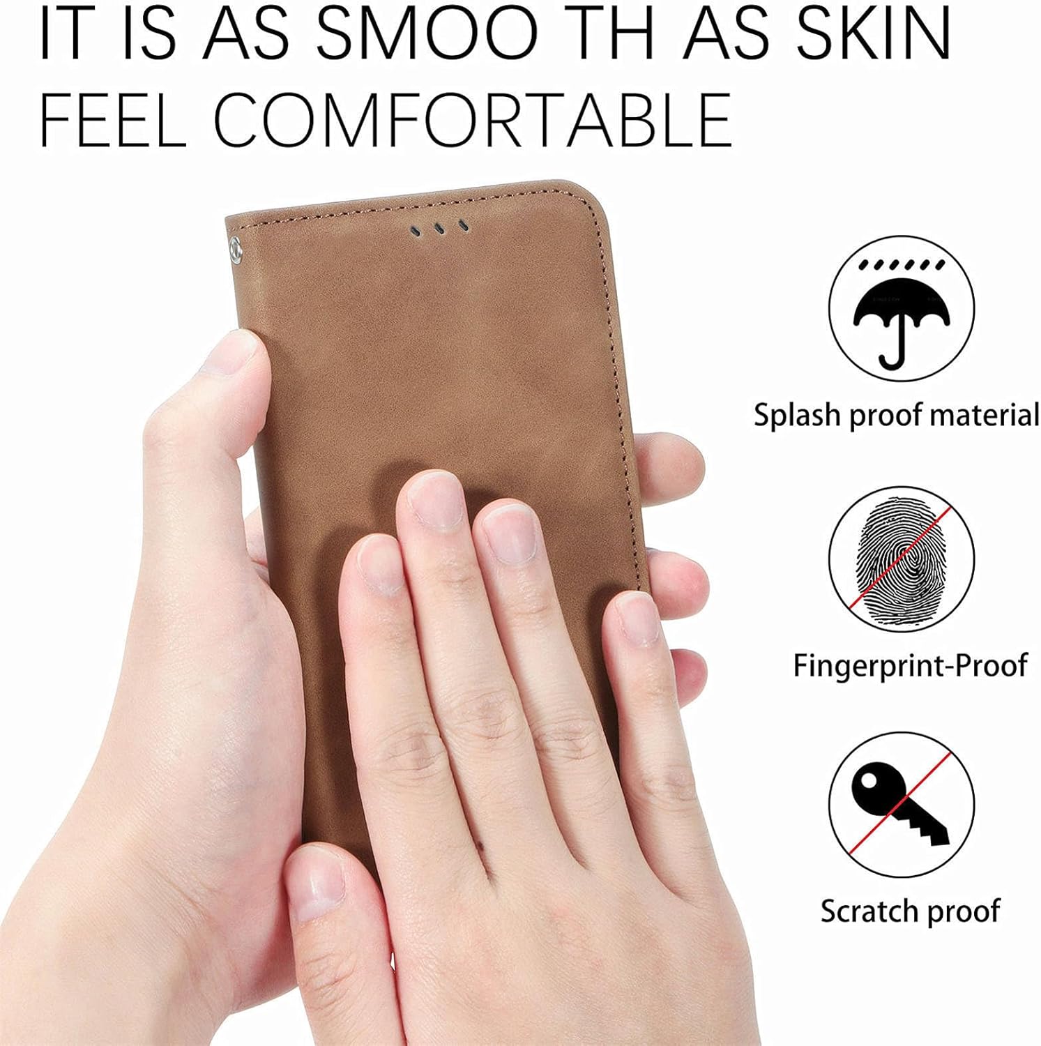 Thumbnail 5 de Cracedily Wallet Flip Leather Case for Nothing Phone 2A (Plus) with Card Slots, Magnetic Closure and Kickstand